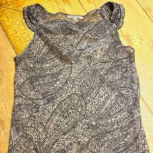 Flowy, sheer black and white tank top.